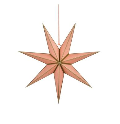 Star paper decoration in pink cream, size Ø45 cm, H14 cm