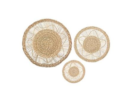 Seagrass Wall Decoration Set of 3 (18+28+38 cm)