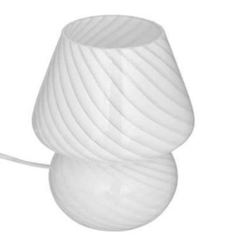 White Glass Table Lamp 18cm