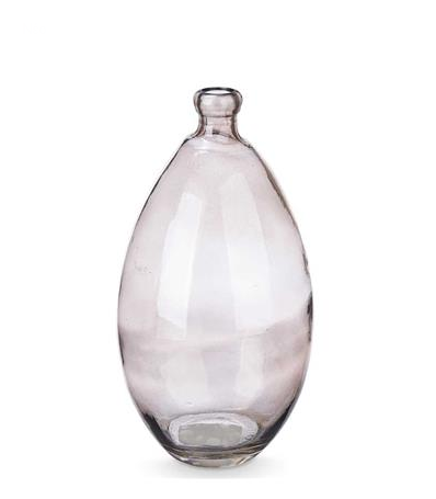 Gray Glass Vase with Narrow Opening, Φ17xH30 cm