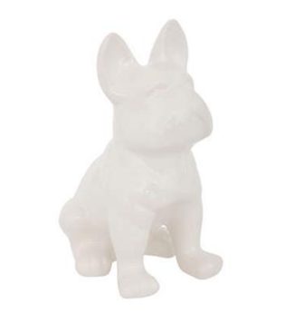 White Ceramic Dog 22.5x18x12 cm