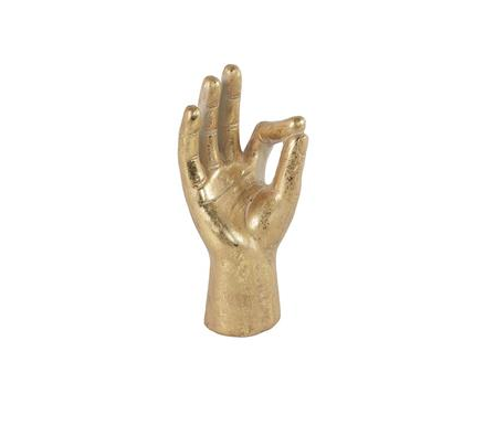 Golden Ceramic Hand Decor 9x12x26.5 cm