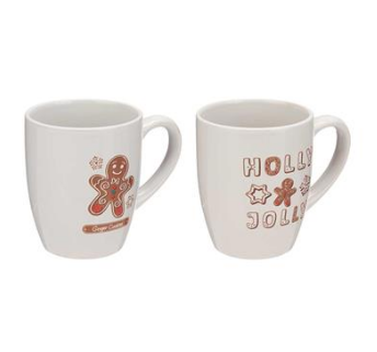 Porcelain Mug with Biscuit Design / 2 Patterns 350ml / 12x8.2x10 cm