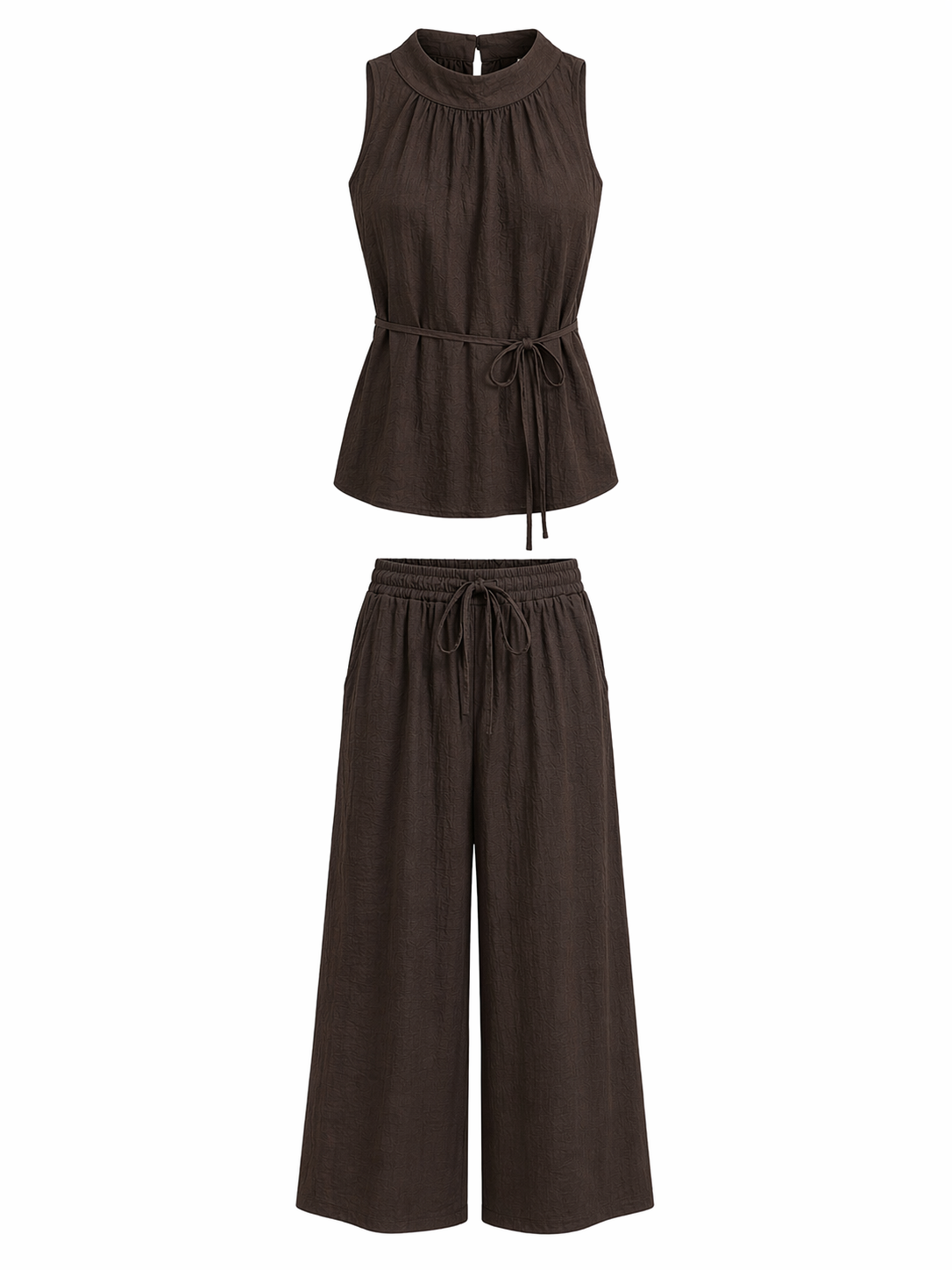 Chocolate Brown Sleeveless Top & Palazzo Pants Set