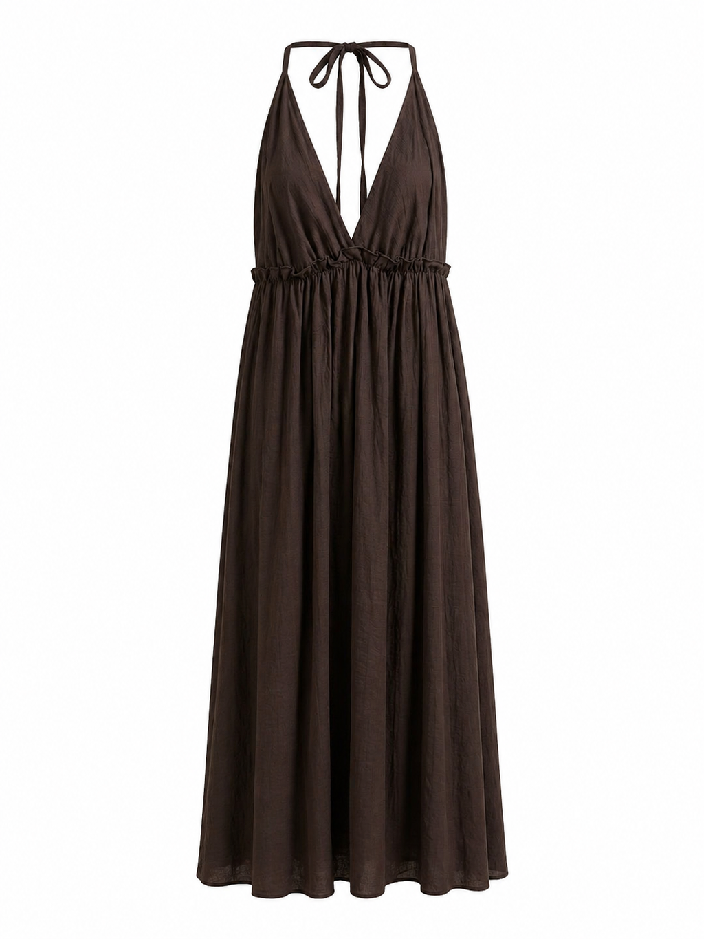 Chocolate Brown Halter Dress
