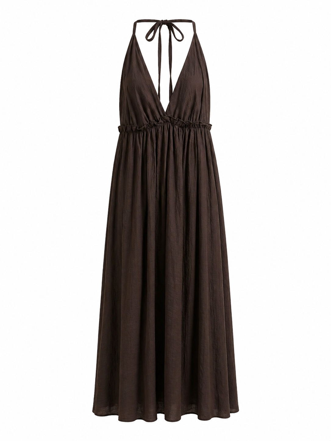 Chocolate Brown Halter Dress