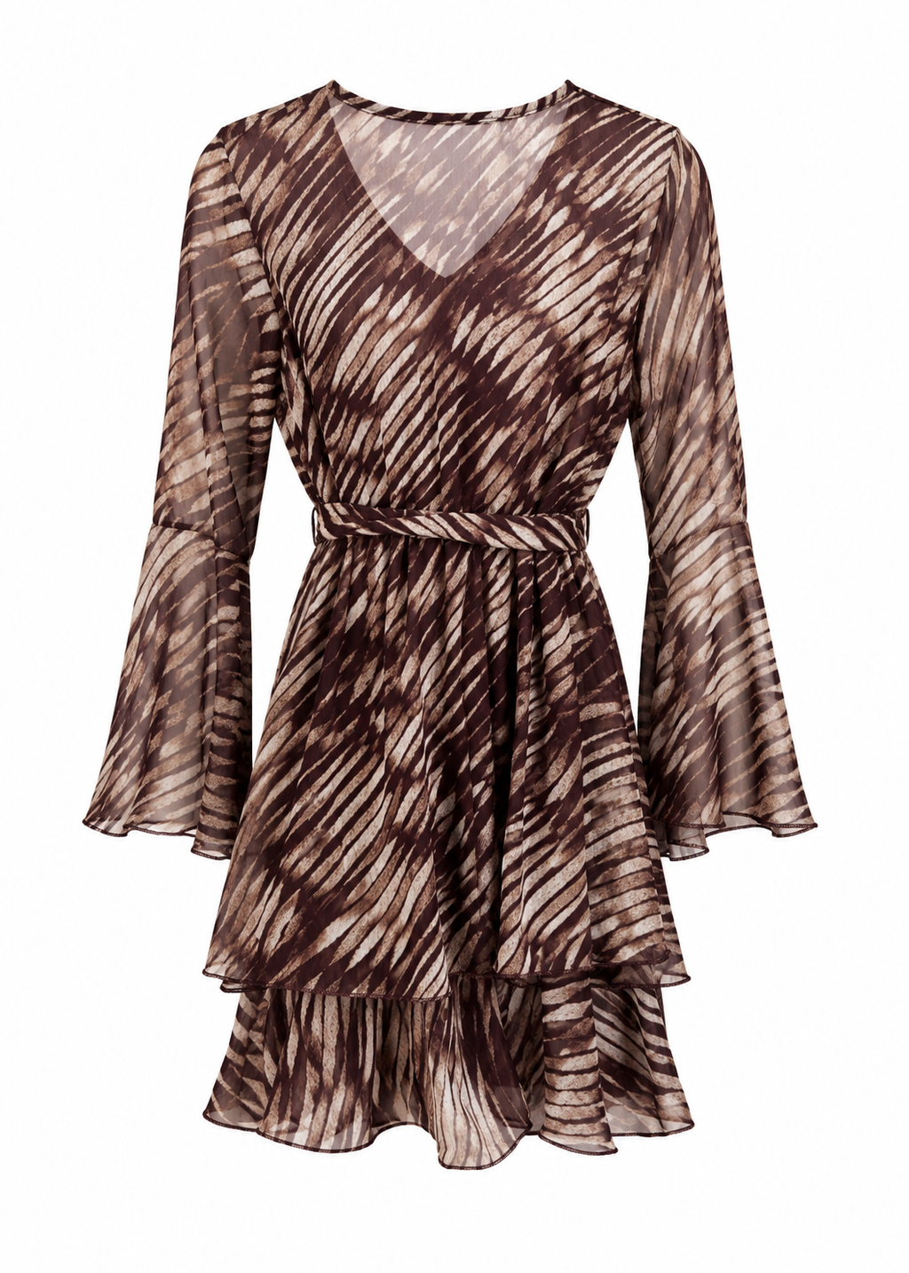 Abstract Zebra Print Wrap Dress