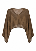 Sheer Knit Poncho – Brown