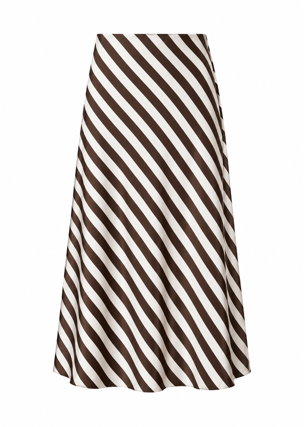 Striped A-Line Midi Skirt