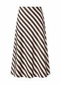 Striped A-Line Midi Skirt