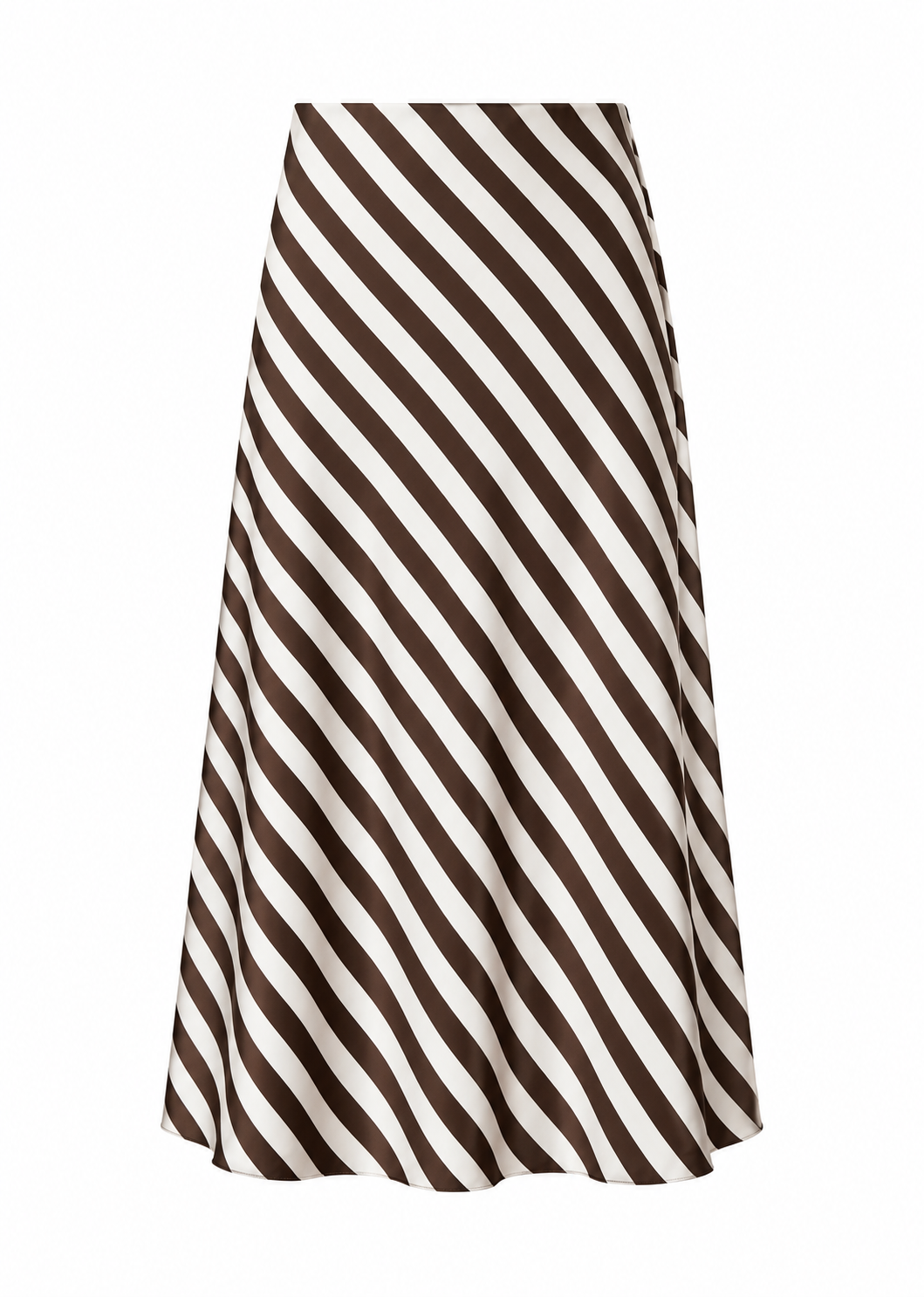 Striped A-Line Midi Skirt