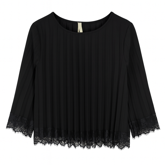 Black Pleated Blouse
