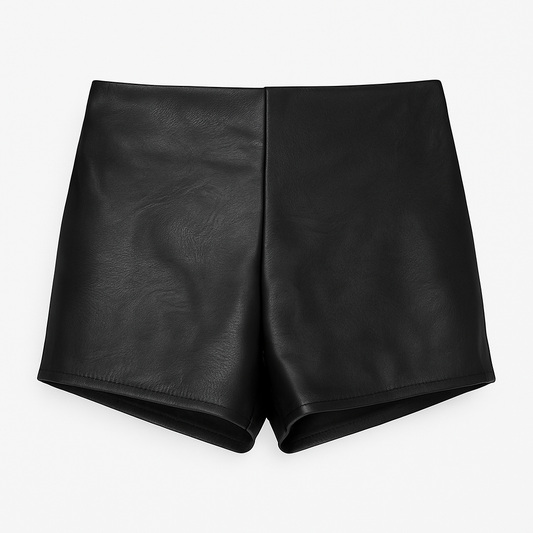 Black Faux Leather Shorts