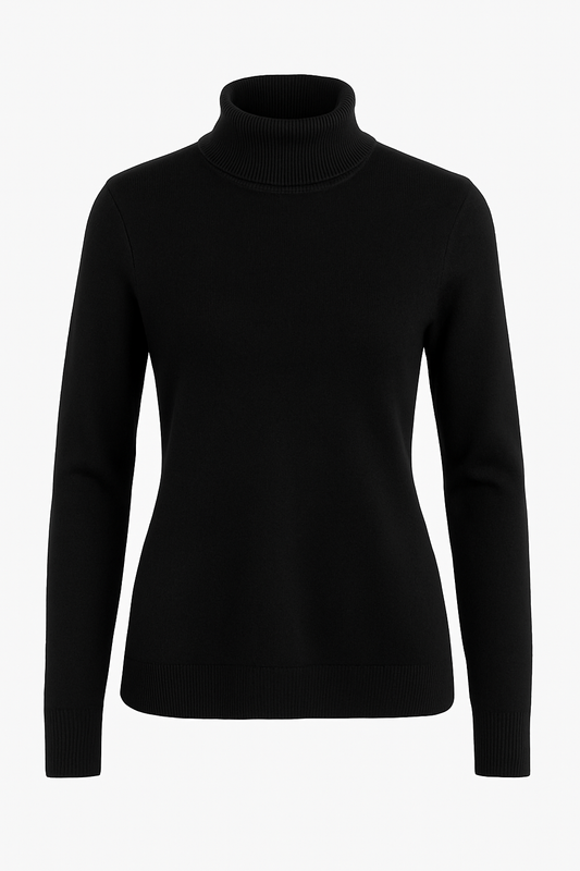 Black Turtleneck Knitwear Sweater