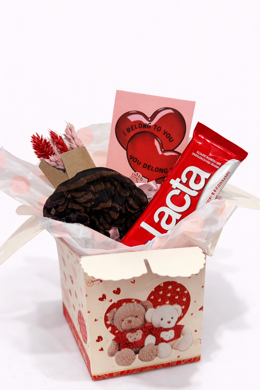 Valentine's Gift Box with handmade scrunchie