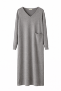 Heather Gray Midi Dress - Elegant Knit Dress