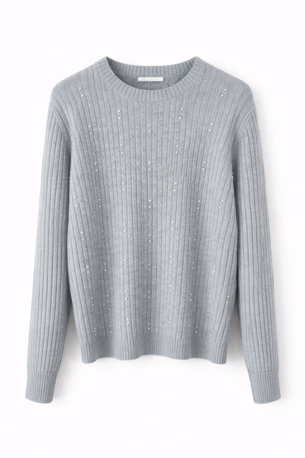 Ribbed Knit Embellished Sweater - Premium Handcrafted Knitwear