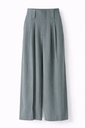 Wide-Leg Slate Grey Trousers - Tailored High-Waisted Pants