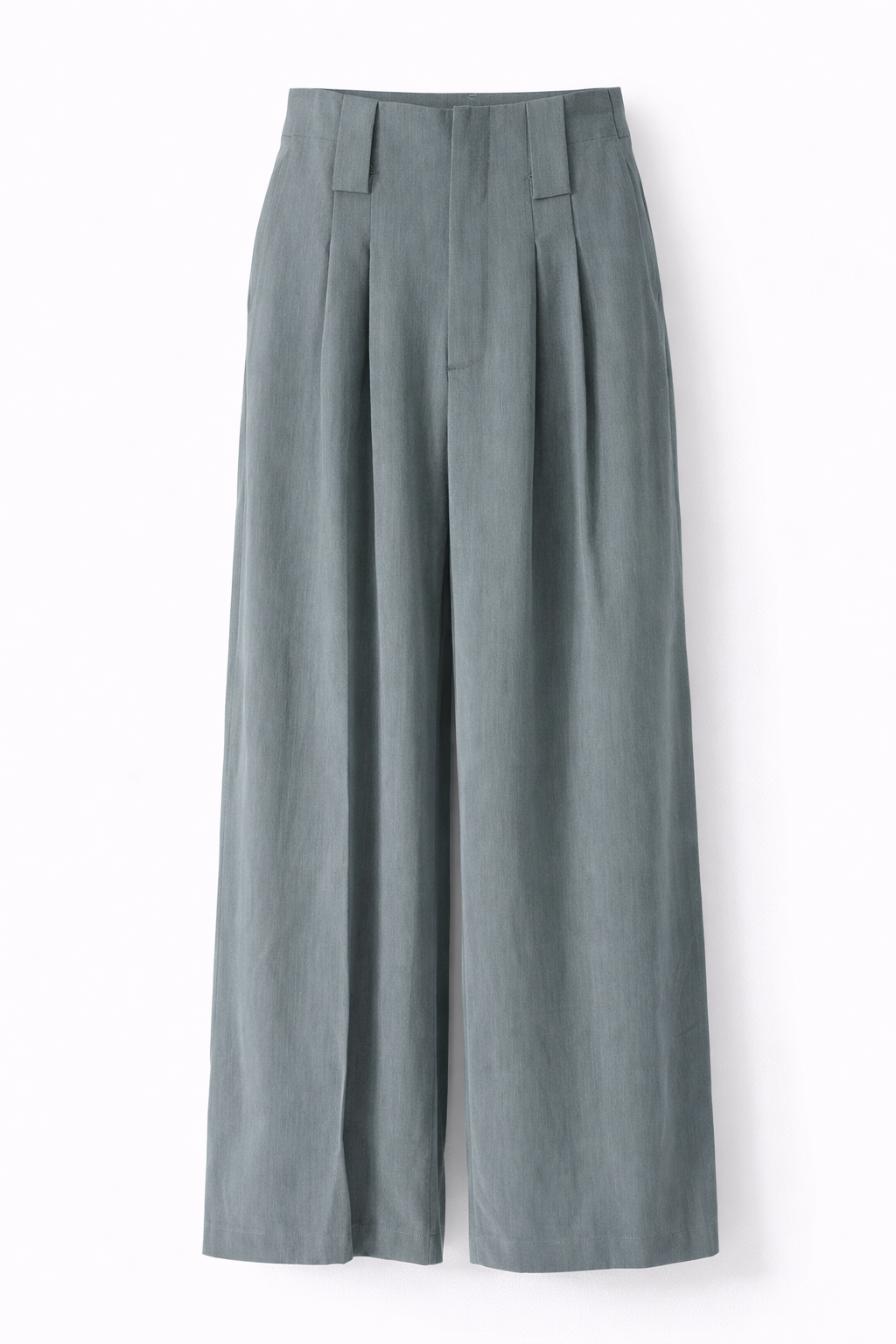 Wide-Leg Slate Grey Trousers - Tailored High-Waisted Pants