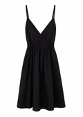 Black Mini Dress | Smocked Waist & Spaghetti Straps