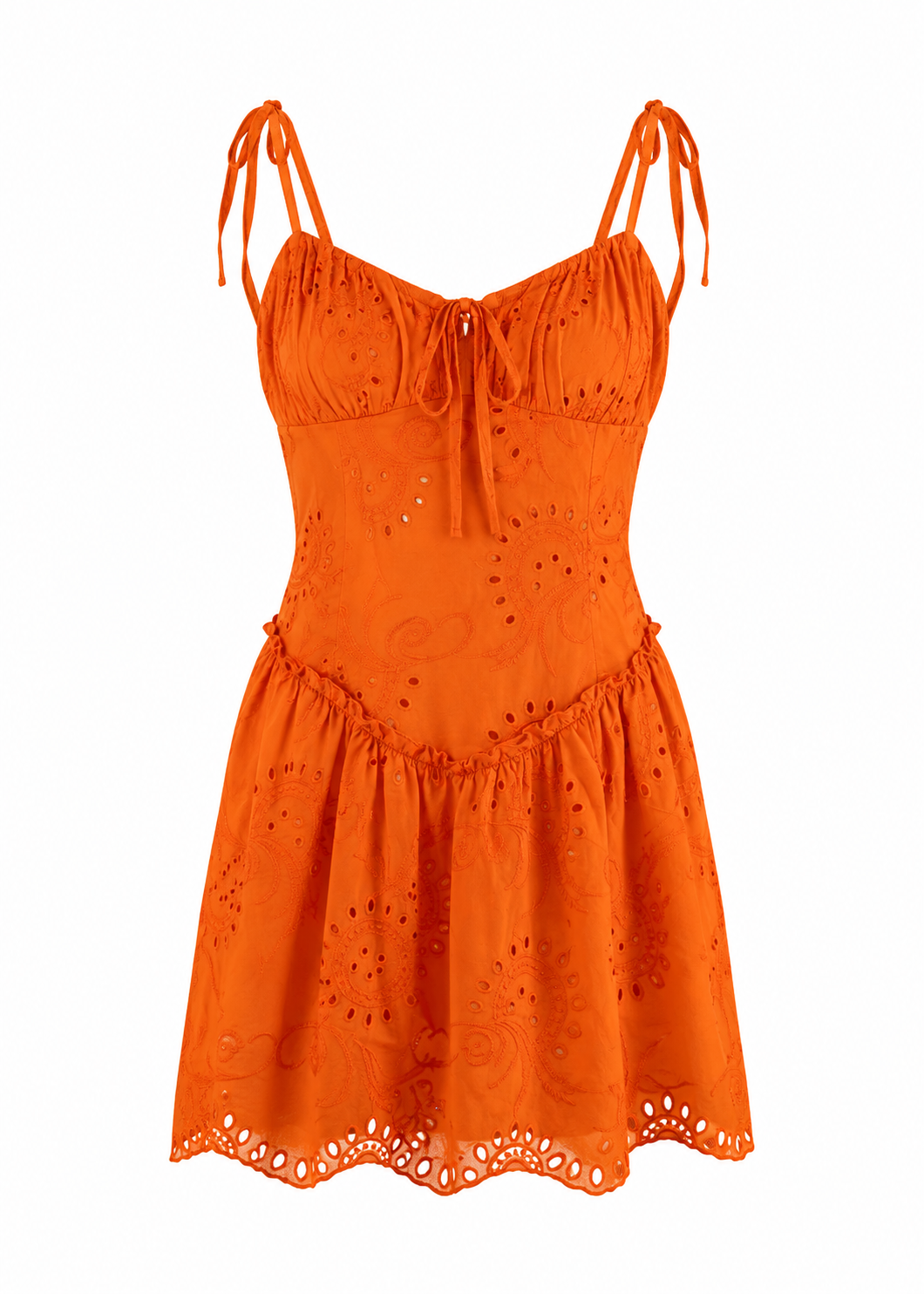 orange embroidered sundress
