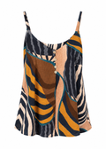 Abstract print sleeveless tank top