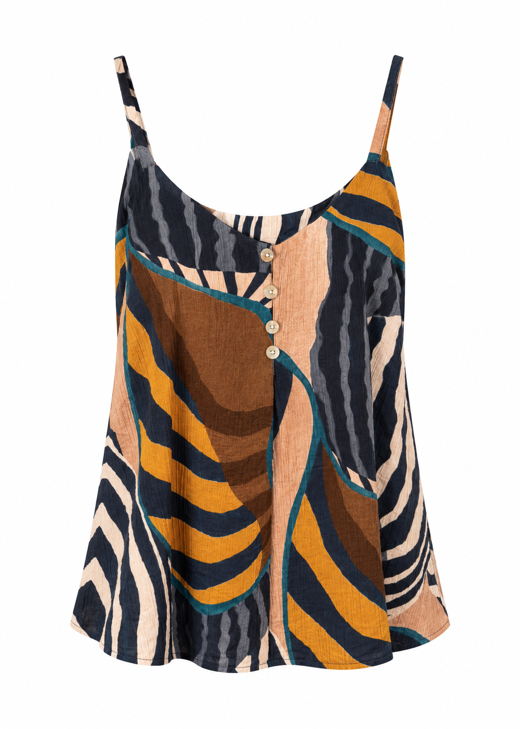 Abstract print sleeveless tank top