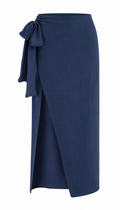 Navy blue wrap skirt