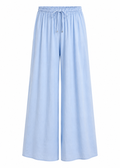 Sky Blue Wide-Leg Palazzo Pants with Drawstring Waist