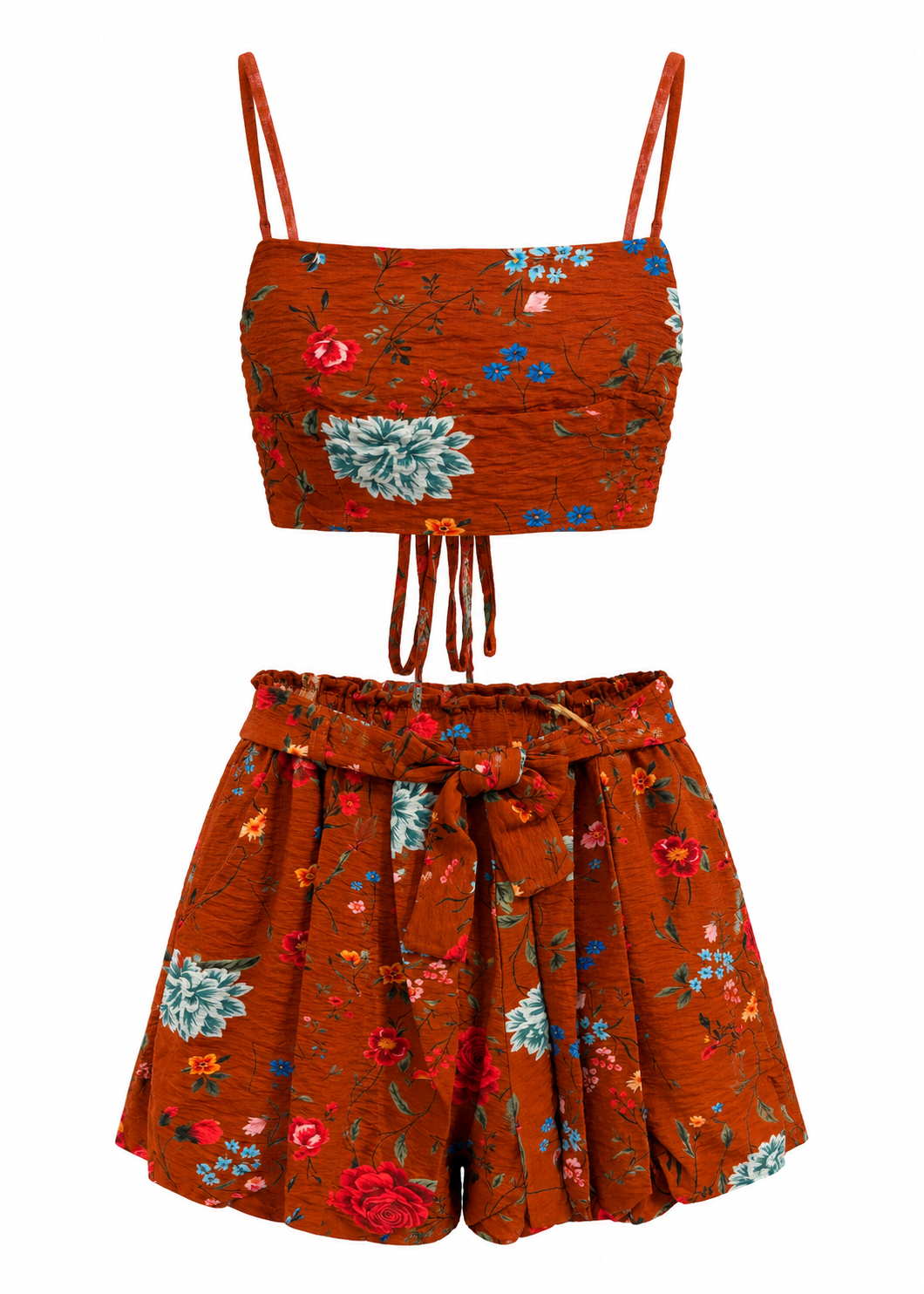 Rust Floral Co-ord Set | Matching Summer Outfit