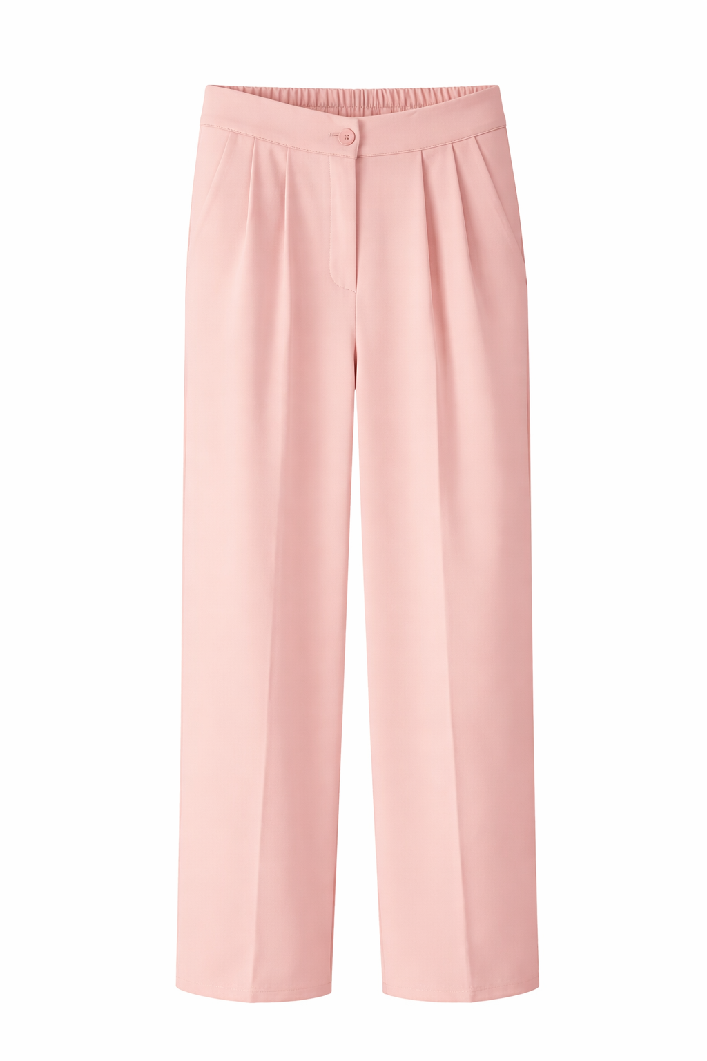 Soft Pink Wide-Leg Trousers