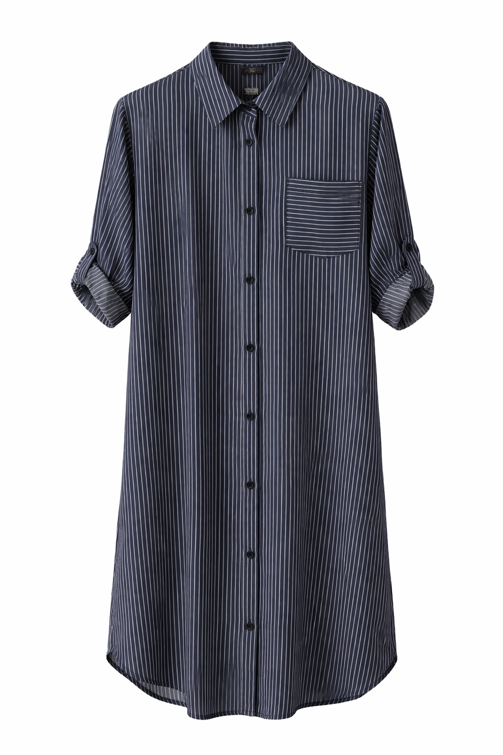 Navy Striped Shirt Dress