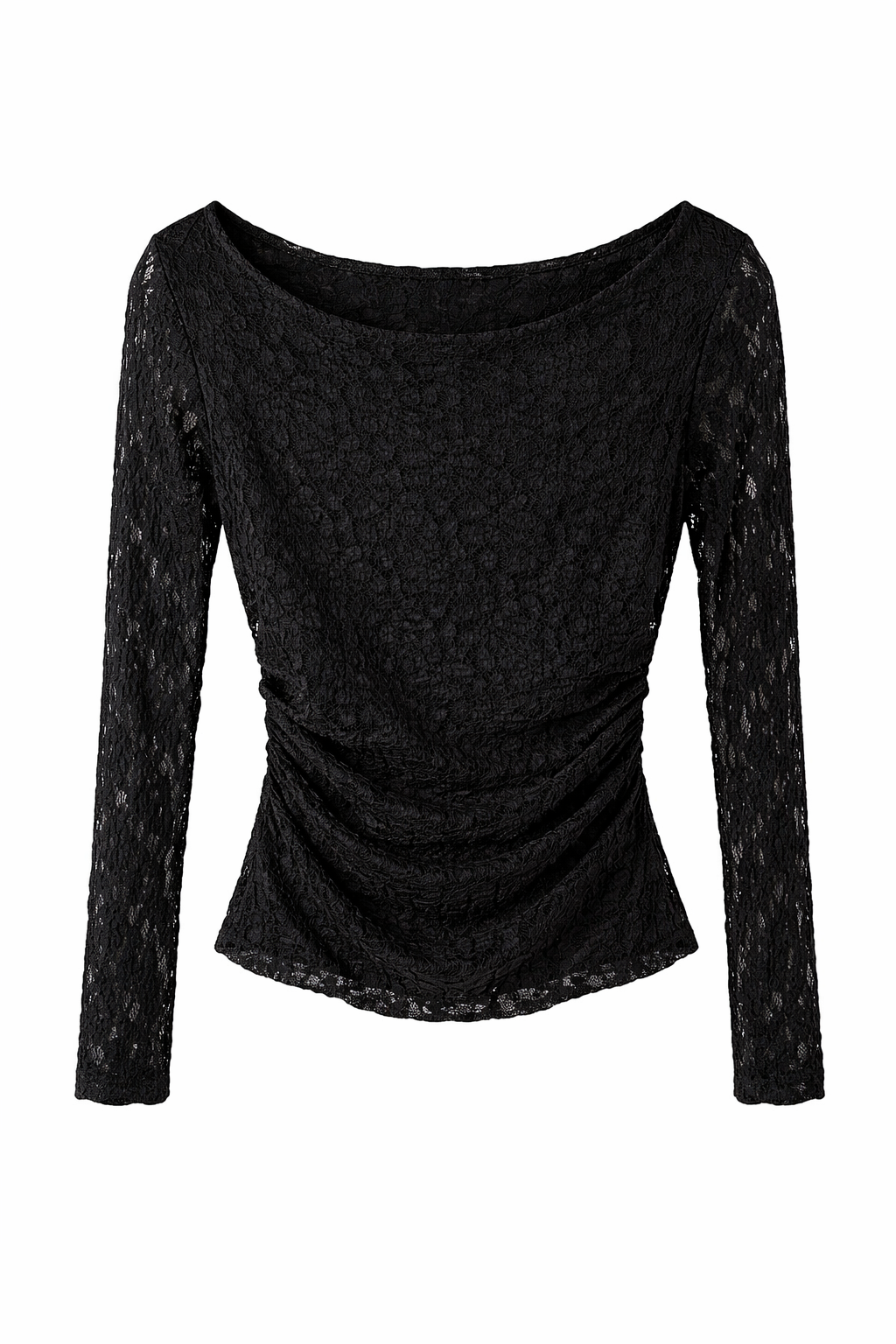 Black Lace Long-Sleeve Top