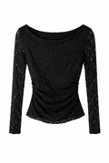 Black Lace Long-Sleeve Top