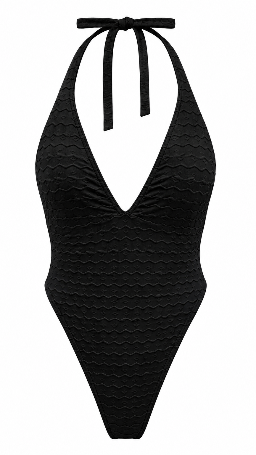 Nerida Black Open Back Swimsuit / Bodysuit - PRE-ORDER