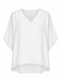White Minimalist Linen Blouse