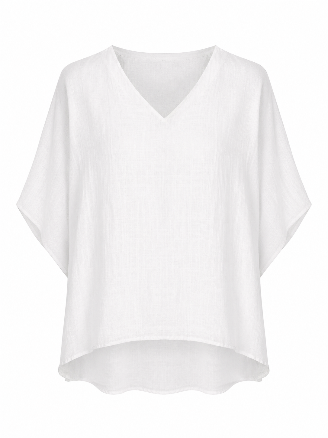 White Minimalist Linen Blouse