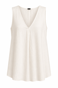 White Sleeveless Linen Blouse