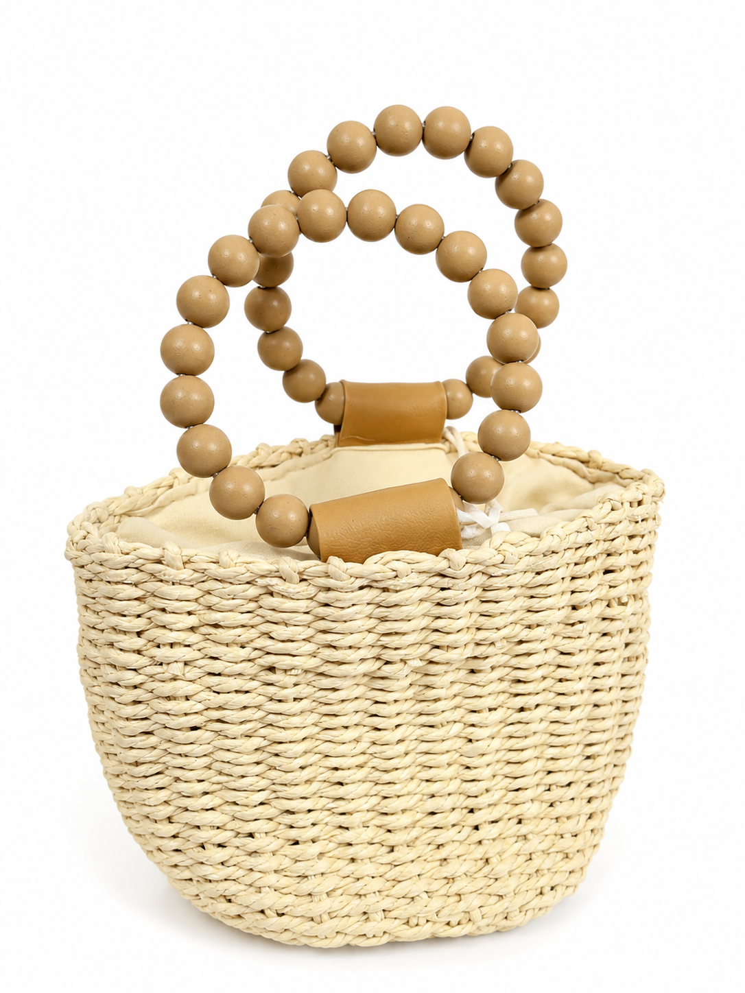Woven straw basket bag