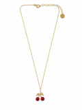 Delicate gold necklace with cherry pendant