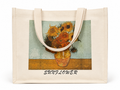 Sunflower print canvas tote bag