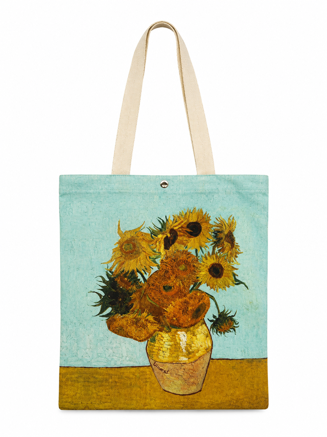 Sunflower tote bag with Van Gogh style