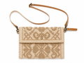 Textured beige clutch