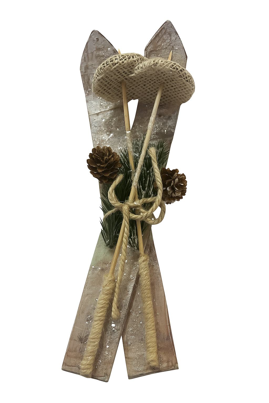 Rustic Ski Christmas Decoration