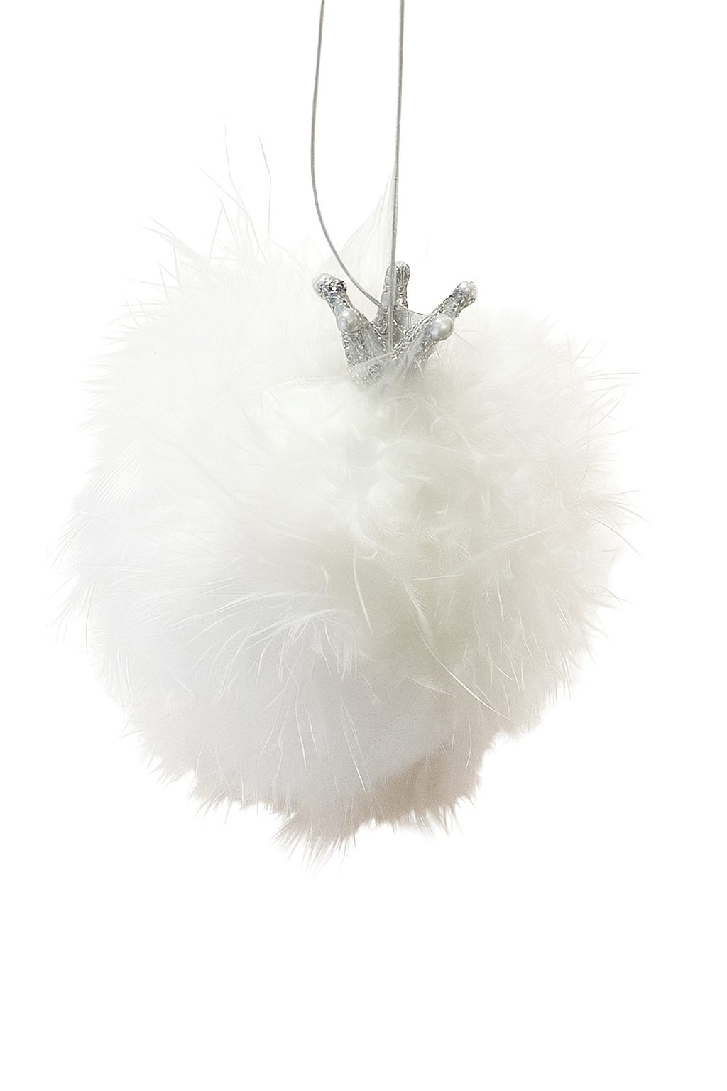 White Feather & Crown Ornament
