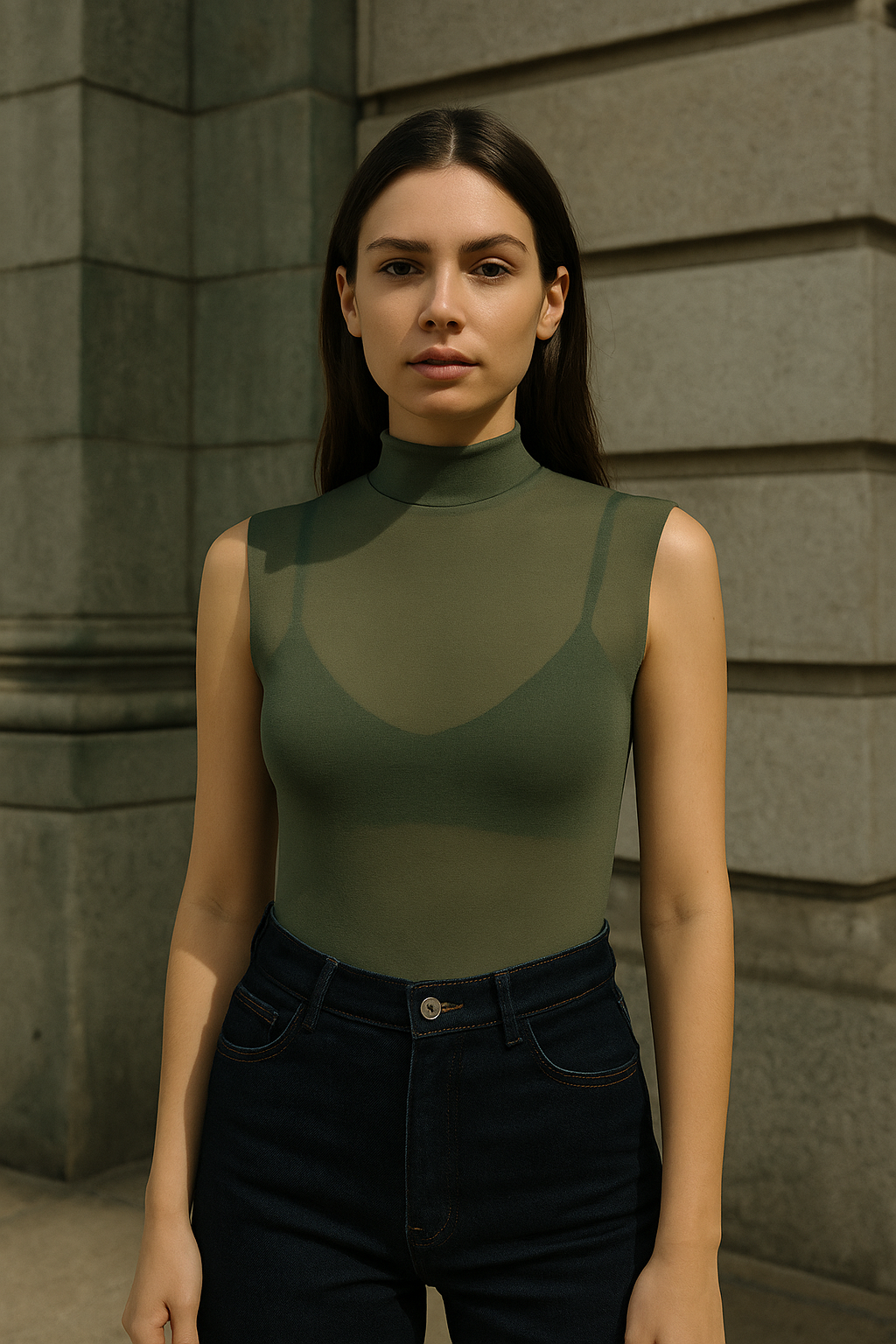 Quinn Bodysuit Green Sleeveless