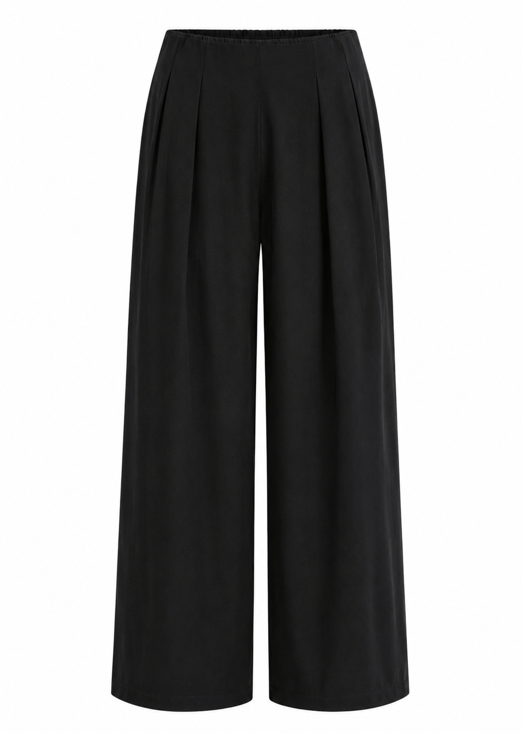 Wide-Leg Pleated Trousers