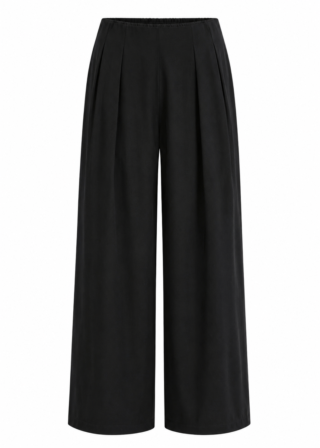 Wide-Leg Pleated Trousers