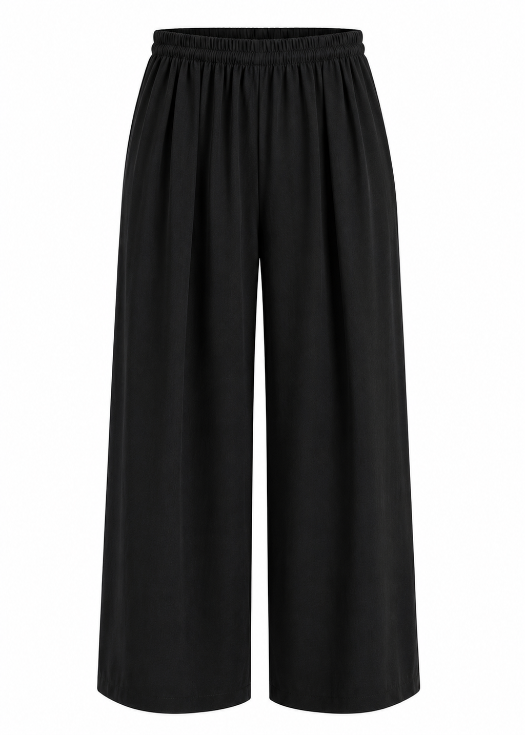 Wide-Leg Pleated Trousers
