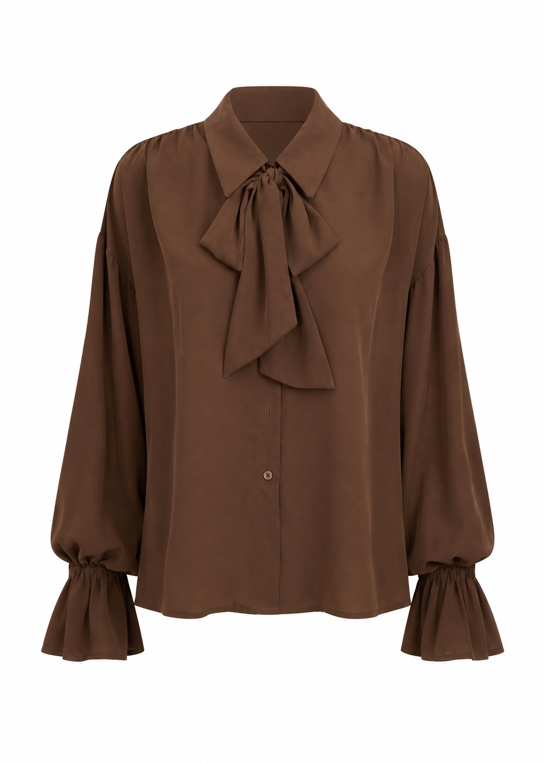 Bow-Tie Balloon-Sleeve Shirt
